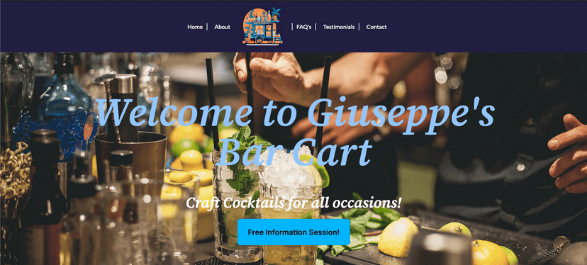 Screenshot of Giuseppe's Bar Cart